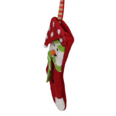 GCI 8" Red and White Felt Snowman Face Stocking Christmas Ornament. View a larger version of this product image.