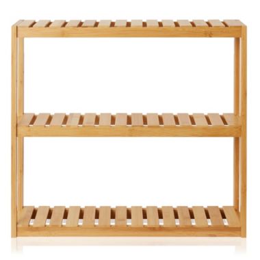 Casafield Bamboo 3-Tier Wall Mount Storage Shelf, Adjustable Shelving Unit Organizer for Bathroom, Kitchen, Living Room. View a larger version of this product image.