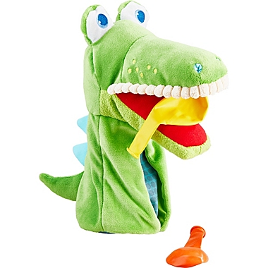 HABA Glove Puppet Eat It Up Croco - Hand Puppet with Built in Belly Bag. View a larger version of this product image.