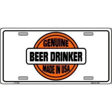 Smart Blonde Genuine Beer Drinker Made In USA Novelty Vanity Metal License Plate Tag Sign. View a larger version of this product image.