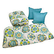 Infinity Merch 5 Pcs Set  Outdoor Allodalla Oasis Blue Seat Cushion