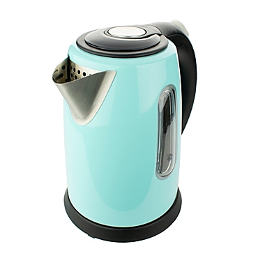 Brentwood 1 Liter Stainless Steel Cordless Electric Kettle in Blue. View a larger version of this product image.