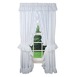 Ellis Curtain 2-Piece Ruffled Priscilla Window Curtain Panel Pair with ties - 80x84