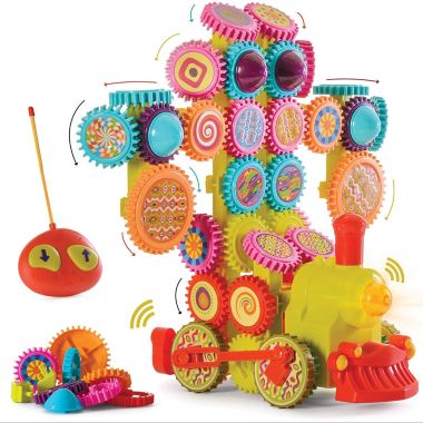 Top Race Remote Control Moving Gear Train Stem Building Toy with Lights and Sound Gift Toys for Boys 4,5,6,7,8 Year Olds Kids Stem Building Blocks Toy (98 Pieces). View a larger version of this product image.