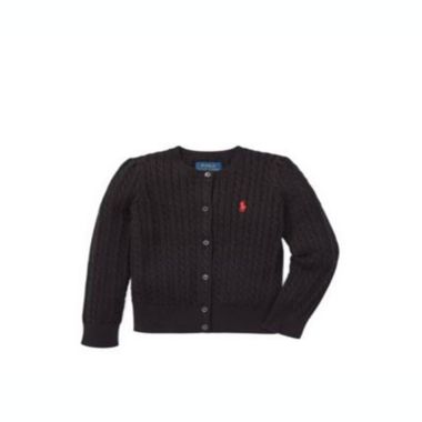 Ralph Lauren Women's Toddler Girl's Cable Knit Cardigan Black Size 4T. View a larger version of this product image.