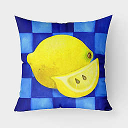 Caroline's Treasures Lemon in Blue by Ute Nuhn Fabric Decorative Pillow 18 x 18