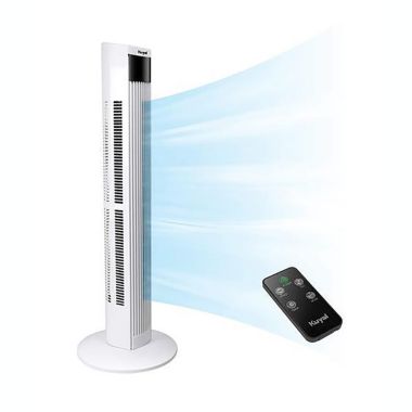 Everglade Home 36in. Oscillating Quiet Tower Fan with 4 Speed Levels and 2 Modes, LED Display & Touch Panel in Black. View a larger version of this product image.