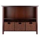 Alternate image 1 for Milan 4-Pc Storage Shelf with 3 Foldable Woven Baskets, Walnut