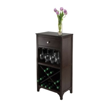 Winsome Ancona Modular Wine Storage Cabinet With Drawer Glass Hanger And X-Shelf. View a larger version of this product image.
