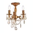 Alternate image 0 for Elegant Lighting Rosalia 3 light French Gold Flush Mount Golden Teak (Smoky) Royal Cut Crystal