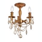 Alternate image 2 for Elegant Lighting Rosalia 3 light French Gold Flush Mount Golden Teak (Smoky) Royal Cut Crystal