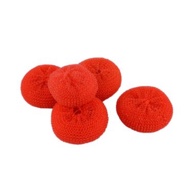 Unique Bargains Plastic Kitchen Dish Pot Pan Mesh Scouring Washing Cleaning Scrubber Pad 5 Pieces Red, Pads Ball for Pot Pan Dish Wash Cleaning for Removing Rust Dirty Cookware Cleaner. View a larger version of this product image.
