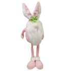 Alternate image 0 for Pink Floral Standing Easter Bunny Gnome Plush Figurine Rabbit 17 Inch New