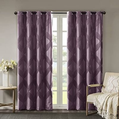 2 THERMAL Window Treatment Curtain Drape Grommet Blackout 63" 84"95" PLUM PURPLE 