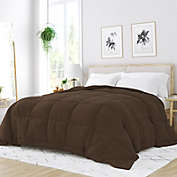 Lightweight Down-Alternative Comforter Ultra Soft Microfiber Essential Bedding by Heart & Home, Full/Queen - Chocolate