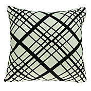 HomeRoots Square White and Black Plaid Accent Pillow Cover - 20" x 20"