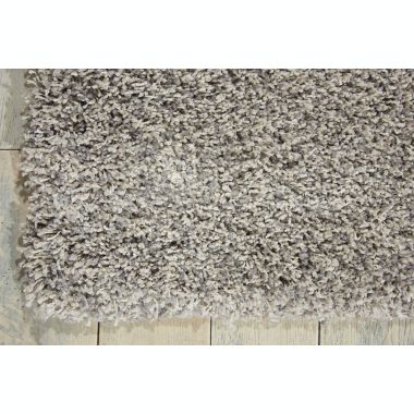 Nourison Amore Light Grey Shag Area Rug AMOR1 7'10" x 10'10". View a larger version of this product image.