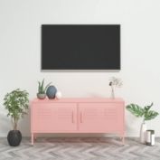vidaXL TV Cabinet Pink 41.3"x13.8"x19.7" Steel