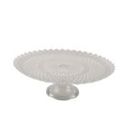 Alternate image 0 for BIDK Home 11" Clear White Glass Crypto Medium Round Cake Plate