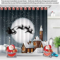 AGPtek 12-Pieces Red Santa Claus Shower Curtain Hooks