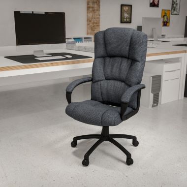 Flash Furniture Rochelle High Back Gray Fabric Executive Swivel Office Chair with Arms. View a larger version of this product image.