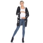 Alternate image 0 for White Mark Women&#39;s Plus Size Maternity Star Print Sherpa Coat