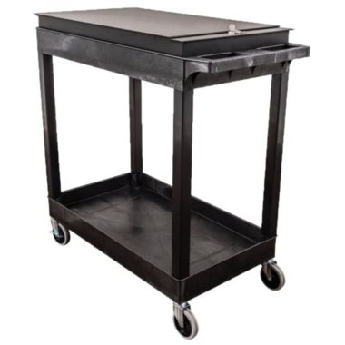 Luxor EC11-B - 32" x 18" 2-Shelf Multipurpose Serving Storage Tub Cart Black - 5 Pack. View a larger version of this product image.