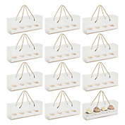 Sparkle and Bash 12 Pack Clear Cupcake Boxes with Gold Rope Handle and White Inserts, 4 Compartments (12.7 x 4.7 x 3.6 In)