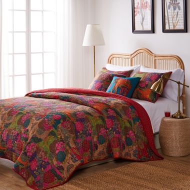 Greenland Home Fashion Jewel Quilt And Sham Bonus Set - 5 - Piece - King 105x95", Multi. View a larger version of this product image.