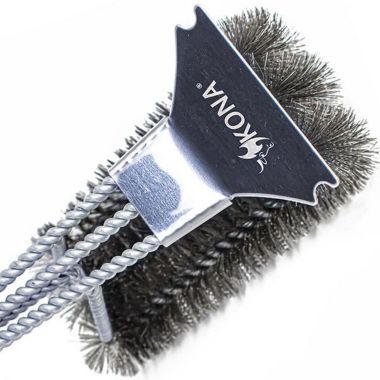 Kona Flat/Scrape Grill Brush and Scraper - Compatible with Weber and Other Brands Flat Grill Grates - BBQ Cleaner for Gas Grills, Stainless Steel Cast Iron Grates - New Flex Grip Handle. View a larger version of this product image.