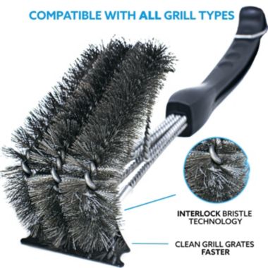 Kona Flat/Scrape Grill Brush and Scraper - Compatible with Weber and Other Brands Flat Grill Grates - BBQ Cleaner for Gas Grills, Stainless Steel Cast Iron Grates - New Flex Grip Handle. View a larger version of this product image.