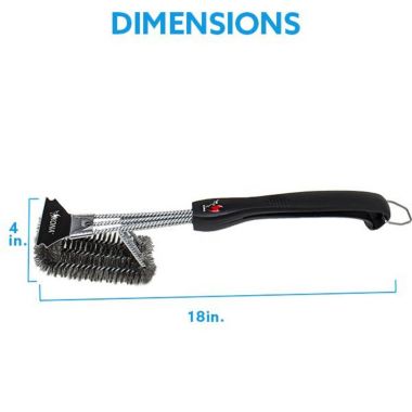 Kona Flat/Scrape Grill Brush and Scraper - Compatible with Weber and Other Brands Flat Grill Grates - BBQ Cleaner for Gas Grills, Stainless Steel Cast Iron Grates - New Flex Grip Handle. View a larger version of this product image.