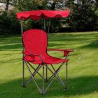 Alternate image 1 for Slickblue Portable Folding Beach Canopy Chair with Cup Holders-Red