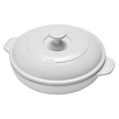 Staub Ceramics 8-inch Round Covered Brie Baker - White. View a larger version of this product image.