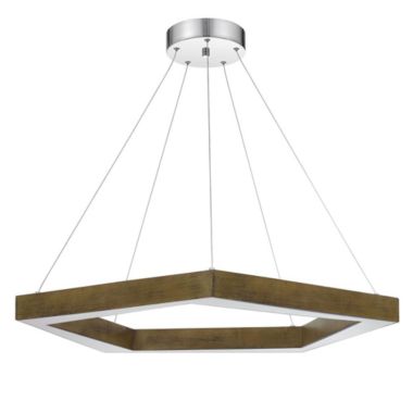 Cal Lighting Metz Dimmable Integrated Led Polygon Pine Wood Pendant Fixture. 38W, 3000 Lumen, 3000K, Pine. View a larger version of this product image.