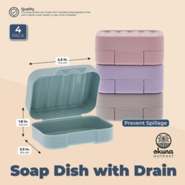 Okuna Outpost Soap Holder Travel Cases in 4 Colors (4.5 x 1.8 x 3.3 in, 4 Pack). View a larger version of this product image.