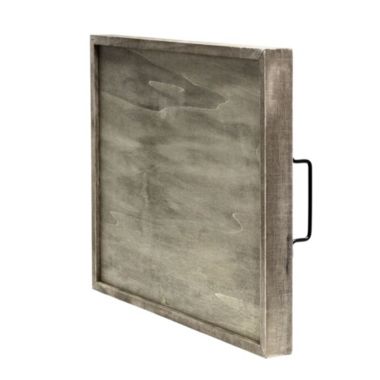 Elegant Designs Decorative Wood Serving Tray with Handles, 15.50" x 12", "Home". View a larger version of this product image.