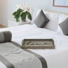 Alternate image 3 for Elegant Designs Decorative Wood Serving Tray with Handles, 15.50" x 12", "Home"