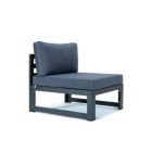 Alternate image 3 for LeisureMod Chelsea 5-Piece Middle Patio Chairs and Coffee Table Set Black Aluminum With Cushions - Blue