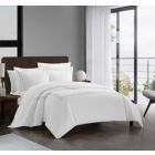 Alternate image 2 for Chic Home Alexander Cotton Duvet Cover Set Solid White With Dual Stripe Embroidered Hotel Collection Bedding - Includes Two Pillow Shams - 3 Piece - Queen 92x96, Beige