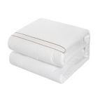 Alternate image 3 for Chic Home Alexander Cotton Duvet Cover Set Solid White With Dual Stripe Embroidered Hotel Collection Bedding - Includes Two Pillow Shams - 3 Piece - Queen 92x96, Beige