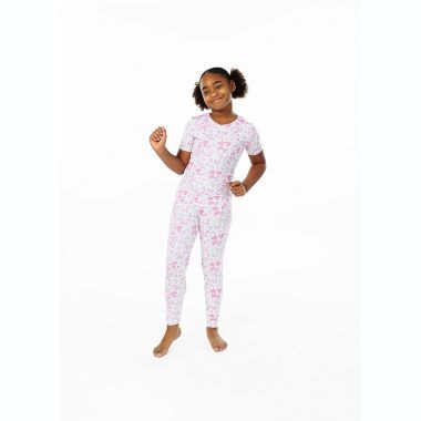 Sleep On It Girls Watercolor Hearts Snug Fit 2-Piece Pajama Sleep Set. View a larger version of this product image.
