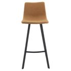 Alternate image 1 for LeisureMod Brooklyn 29.9 Modern Leather Bar Stool With Black Iron Base & Footrest