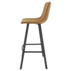 Alternate image 2 for LeisureMod Brooklyn 29.9 Modern Leather Bar Stool With Black Iron Base & Footrest