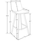 Alternate image 3 for LeisureMod Brooklyn 29.9 Modern Leather Bar Stool With Black Iron Base & Footrest