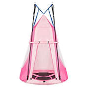Slickblue 2-in-1 40 Inch Kids Hanging Chair Detachable Swing Tent Set-Pink