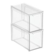 mDesign Plastic Stackable Bedroom Closet Storage Organizer with Drawer