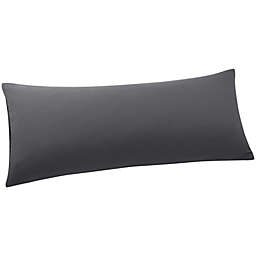 PiccoCasa Solid Brushed Body Pillowcase Soft Breathable Washed Microfiber Long Pillow Covers 20x54 Inches with Envelope Closure Dark Gray