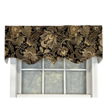 RLF Home Valdosta Regal Style All Season Premium Valance Black 3" Rod Pocket 50W x 17L. View a larger version of this product image.
