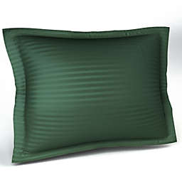 Green Pillow Sham Standard Size Decorative Striped Pillow Case with Envelope Closer, Hunter Solid Tailored Pillow Cover